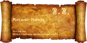 Mateas Manda névjegykártya